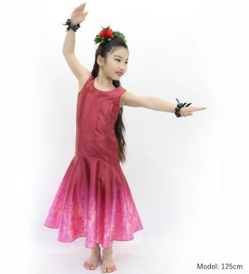Hula Kids Shantung Long Gradation Dress / Luxury Collection / Dark Pink & Pink / Jp156dpipi