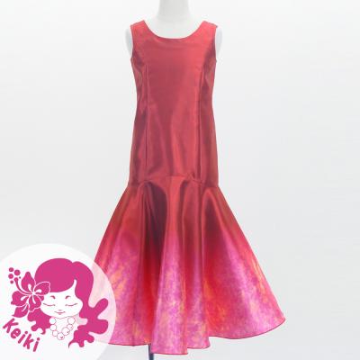 Hula Kids Shantung Long Gradation Dress / Luxury Collection / Dark Pink & Pink / Jp156dpipi