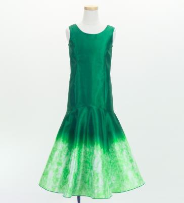 Hula Kids Shantung Long Gradation Dress / Luxury Collection / Green & White / Jp156grwh