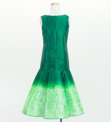 Hula Kids Shantung Long Gradation Dress / Luxury Collection / Green & White / Jp156grwh