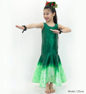 Hula Kids Shantung Long Gradation Dress / Luxury Collection / Green & White / Jp156grwh