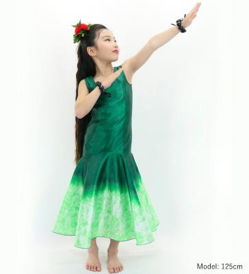 Hula Kids Shantung Long Gradation Dress / Luxury Collection / Green & White / Jp156grwh
