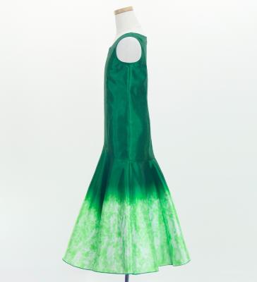 Hula Kids Shantung Long Gradation Dress / Luxury Collection / Green & White / Jp156grwh