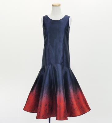 Hula Kids Shantung Long Gradation Dress / Luxury Collection / Navy & Dark Red / Jp156nvdrd