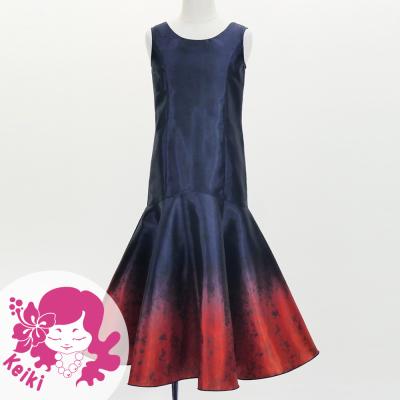 Hula Kids Shantung Long Gradation Dress / Luxury Collection / Navy & Dark Red / Jp156nvdrd