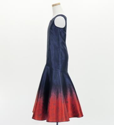 Hula Kids Shantung Long Gradation Dress / Luxury Collection / Navy & Dark Red / Jp156nvdrd