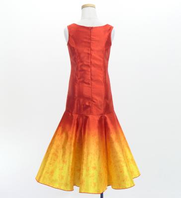 Hula Kids Shantung Long Gradation Dress / Luxury Collection / Orange & Yellow / Jp156orye