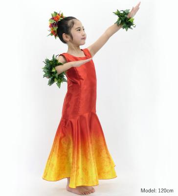 Hula Kids Shantung Long Gradation Dress / Luxury Collection / Orange & Yellow / Jp156orye