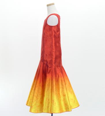 Hula Kids Shantung Long Gradation Dress / Luxury Collection / Orange & Yellow / Jp156orye