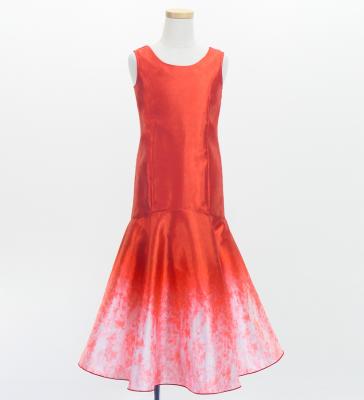 Hula Kids Shantung Long Gradation Dress / Luxury Collection / Red & White / Jp156rdwh