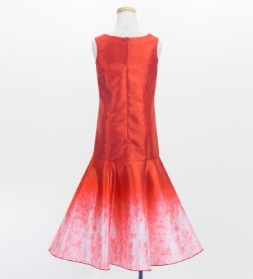 Hula Kids Shantung Long Gradation Dress / Luxury Collection / Red & White / Jp156rdwh