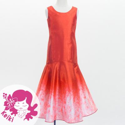 Hula Kids Shantung Long Gradation Dress / Luxury Collection / Red & White / Jp156rdwh