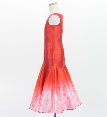 Hula Kids Shantung Long Gradation Dress / Luxury Collection / Red & White / Jp156rdwh