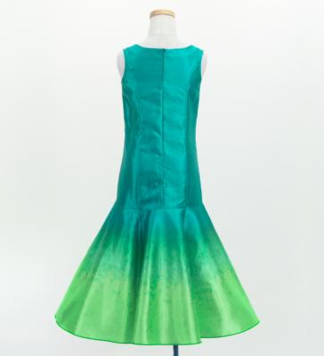 Hula Kids Shantung Long Gradation Dress / Luxury Collection / Turquoise Blue & Light Green / Jp156tbllgr