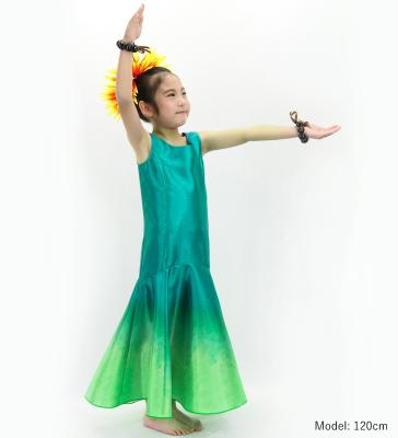 Hula Kids Shantung Long Gradation Dress / Luxury Collection / Turquoise Blue & Light Green / Jp156tbllgr