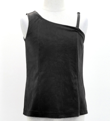 Hula Kids One Shoulder Blouse with Velvet Keiki / Black / Jp157bk