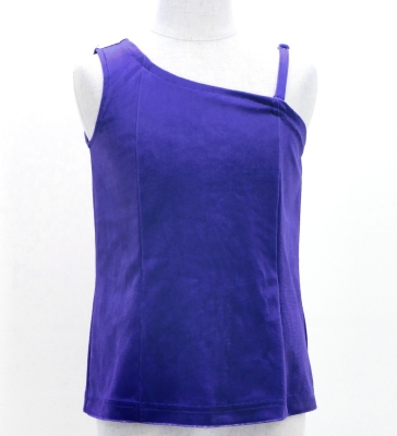 Hula Kids One Shoulder Blouse with Velvet Keiki / Royal Blue / Jp157bl