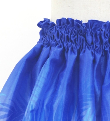 Hula Kids Shantung Pa'u Skirt with Kukui Flower & Kukui Nut Lei Print / Luxury Collection / Blue / Jp158bl