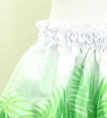 Hula Kids Shantung Pa'u Skirt with Kukui Flower & Kukui Nut Lei Print / Luxury Collection / White / Jp158wh