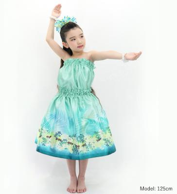 Hula Keiki Set-Up with Kukui Flower & Kukui Nut Lei Print / Luxury Collection / Light Blue / Jp159lbl