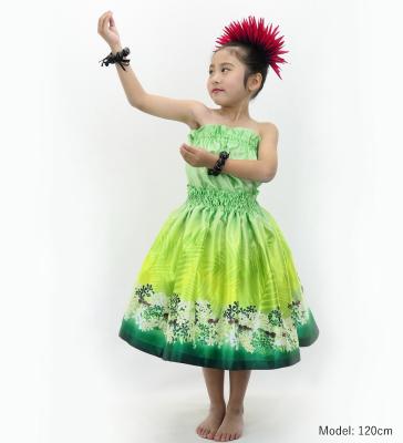 Hula Keiki Set-Up with Kukui Flower & Kukui Nut Lei Print / Luxury Collection / Light Green / Jp159lgr