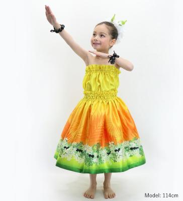 Hula Keiki Set-Up with Kukui Flower & Kukui Nut Lei Print / Luxury Collection / Orange / Jp159or