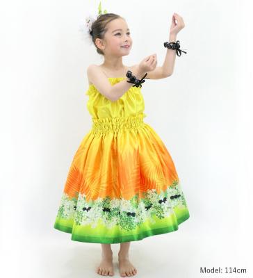 Hula Keiki Set-Up with Kukui Flower & Kukui Nut Lei Print / Luxury Collection / Orange / Jp159or