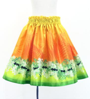 Hula Keiki Set-Up with Kukui Flower & Kukui Nut Lei Print / Luxury Collection / Orange / Jp159or