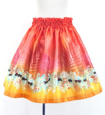 Hula Keiki Set-Up with Kukui Flower & Kukui Nut Lei Print / Luxury Collection / Red / Jp159rd