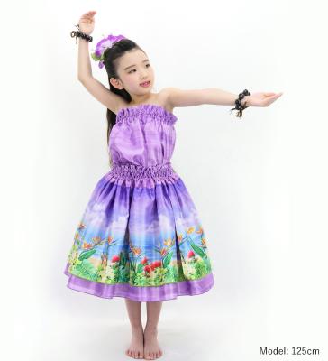 Hula Kids Blouse & Double Pa'u Set-Up with Hawaiian Flower & Sea Print / Luxury Collection / Jp161-1