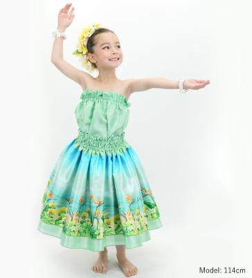 Hula Kids Blouse & Double Pa'u Set-Up with Hawaiian Flower & Sea Print / Luxury Collection / Jp161-5
