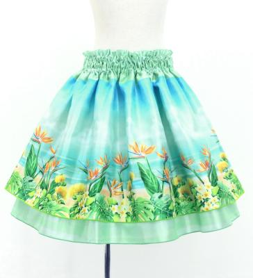 Hula Kids Blouse & Double Pa'u Set-Up with Hawaiian Flower & Sea Print / Luxury Collection / Jp161-5