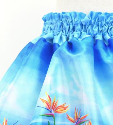 Hula Kids Blouse & Double Pa'u Set-Up with Hawaiian Flower & Sea Print / Luxury Collection / Jp161-6
