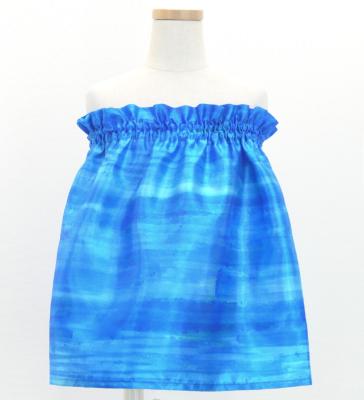 Hula Kids Blouse & Double Pa'u Set-Up with Hawaiian Flower & Sea Print / Luxury Collection / Jp161-7