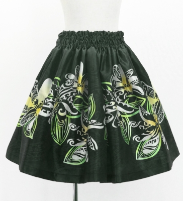 Hula Kids Shantung Pa'u Skirt with Tiare & Kahiko Print / Luxury Collection / Jp162bk