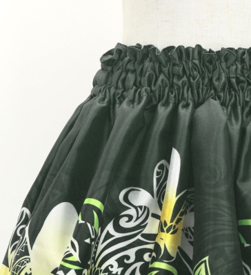 Hula Kids Shantung Pa'u Skirt with Tiare & Kahiko Print / Luxury Collection / Jp162bk