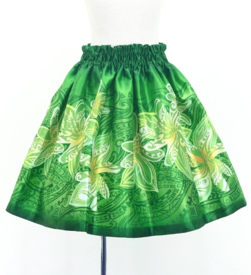 Hula Kids Shantung Pa'u Skirt with Tiare & Kahiko Print / Luxury Collection / Jp162gr