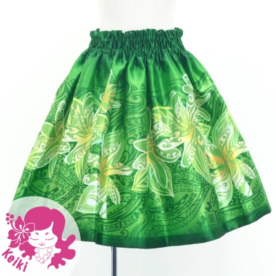 Hula Kids Shantung Pa'u Skirt with Tiare & Kahiko Print / Luxury Collection / Jp162gr