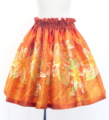 Hula Kids Shantung Pa'u Skirt with Tiare & Kahiko Print / Luxury Collection / Jp162or