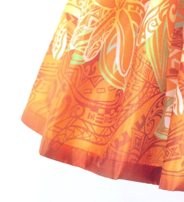 Hula Kids Shantung Pa'u Skirt with Tiare & Kahiko Print / Luxury Collection / Jp162or