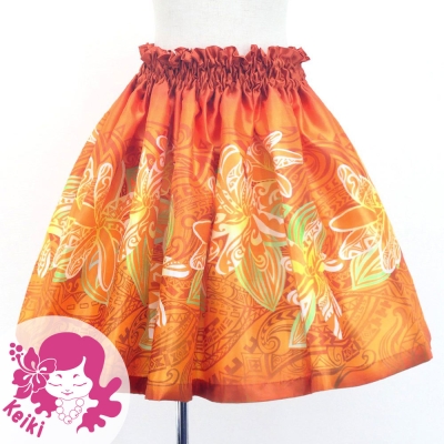 Hula Kids Shantung Pa'u Skirt with Tiare & Kahiko Print / Luxury Collection / Jp162or