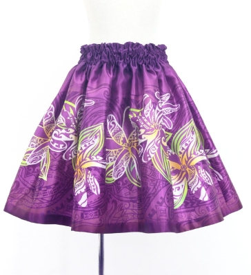 Hula Keiki Set-Up with Tiare & Kahiko Print / Luxury Collection / Purple / Jp163pu