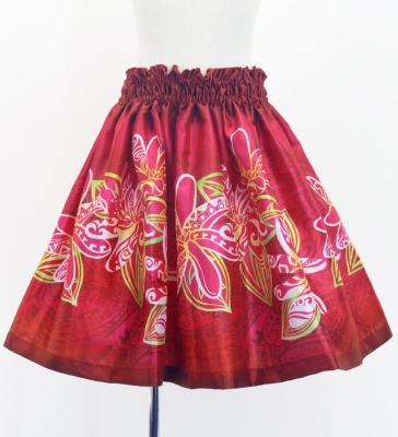 Hula Keiki Set-Up with Tiare & Kahiko Print / Luxury Collection / Red / Jp163rd