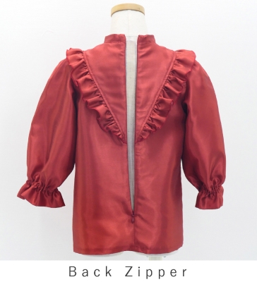 Kids Custom Yoke Frill Blouse with Shantung / JCp110-pattern