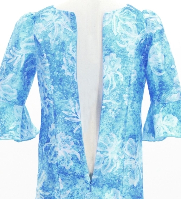 Hula Kids Long Dress with Orchid Print / Luxury Collection / Blue / Jp166bl