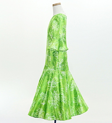 Hula Kids Long Dress with Orchid Print / Luxury Collection / Green / Jp166gr