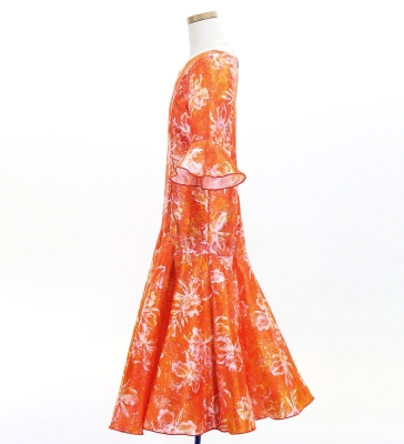 Hula Kids Long Dress with Orchid Print / Luxury Collection / Red / Jp166rd