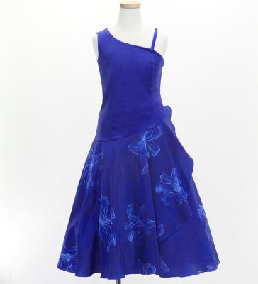 Hula Kids One Shoulder Dress with Lily / Luxury Collection / Blue / Jp168bl
