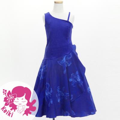 Hula Kids One Shoulder Dress with Lily / Luxury Collection / Blue / Jp168bl