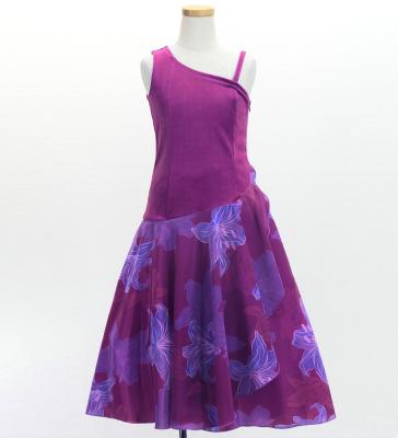 Hula Kids One Shoulder Dress with Lily / Luxury Collection / Red Purple / Jp168rdpu